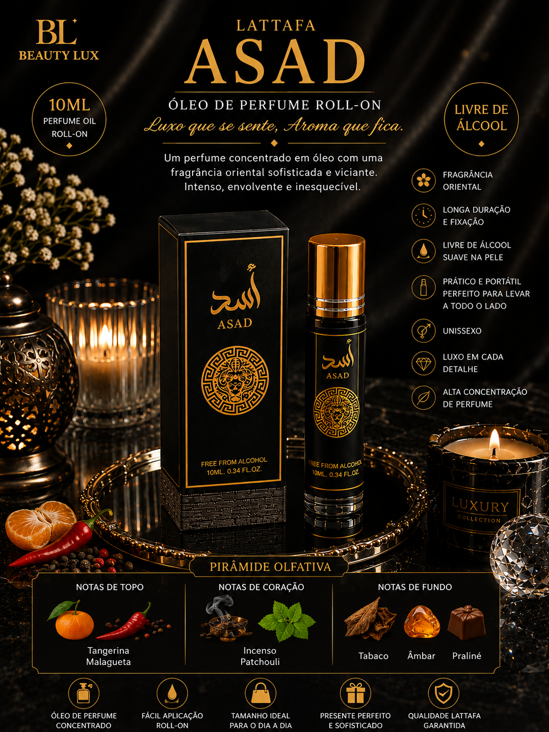 Perfume em Roll On Asad 10 ML Lattafa