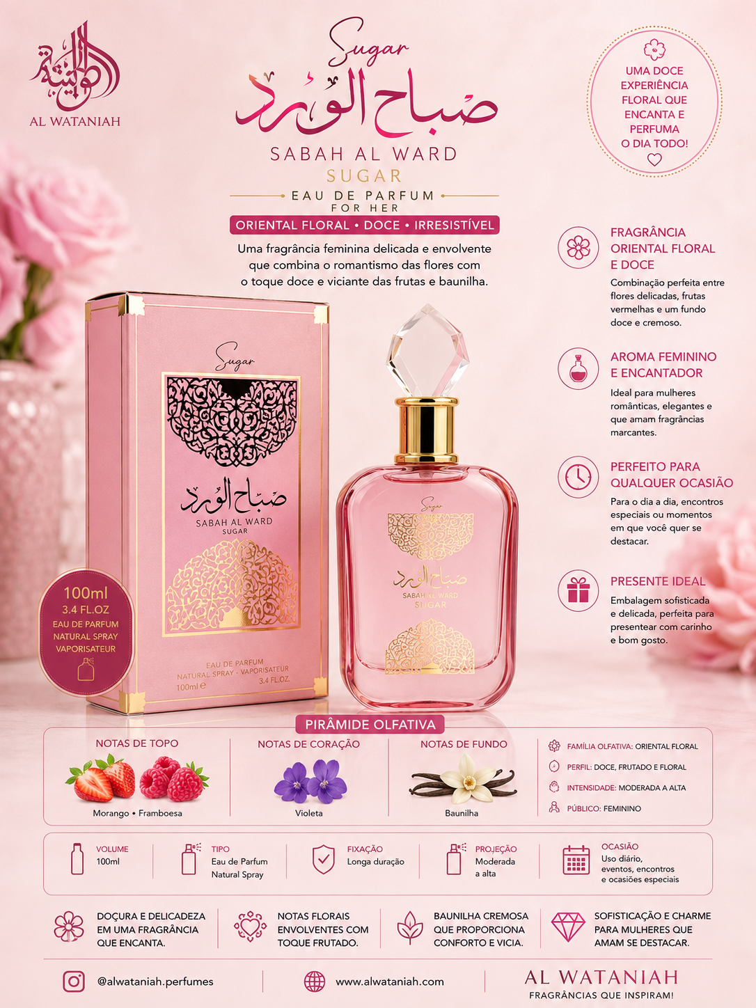 Sabah Al Ward Sugar Al Wataniah 100 ML