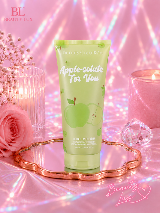 Loção corporal Beauty Creations Sweet Dose Double Layer Lotion na fragrância "Apple-solutely For You"