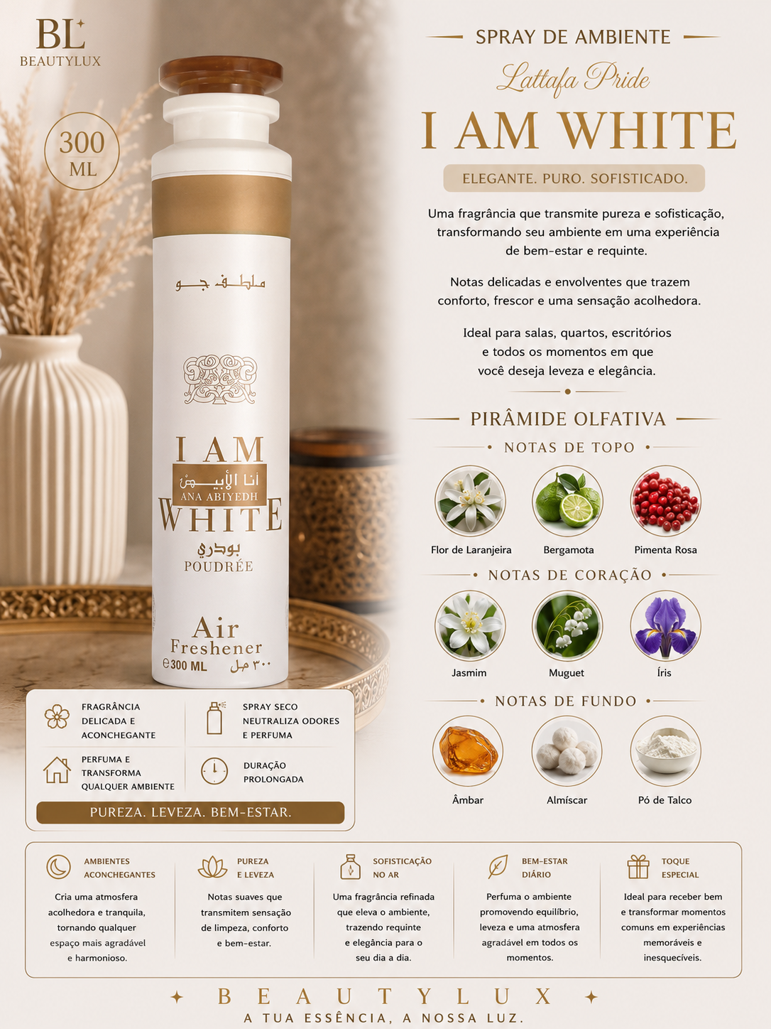 Spray de ambiente I Am White Lattafa