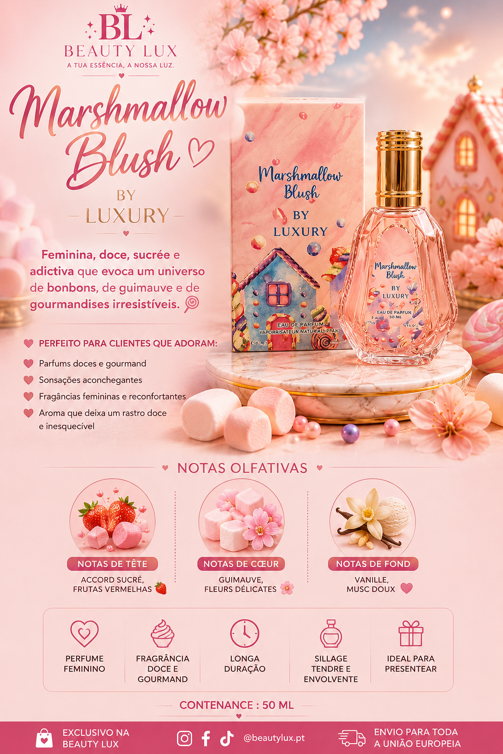 Perfume inspiração Marshmalow blush 50ML