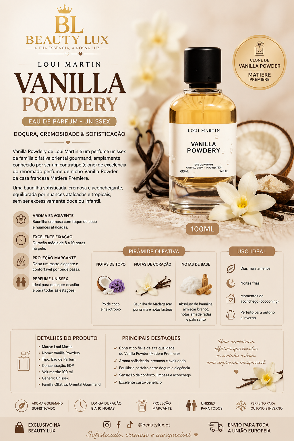 Vanilla Powdery Loui Martin Unisexo