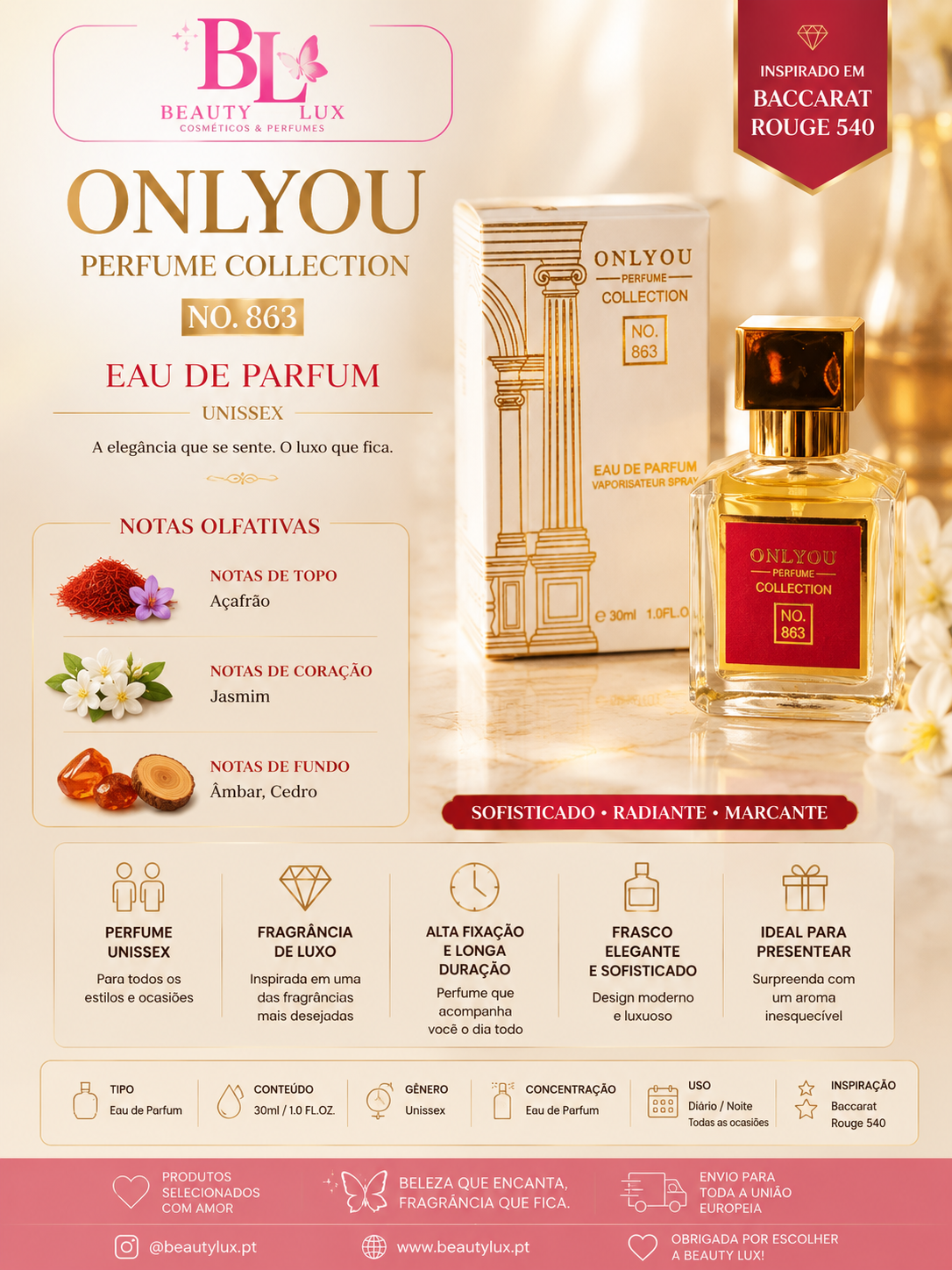Miniatura 30 ML Inspiração Baccarat Rouge