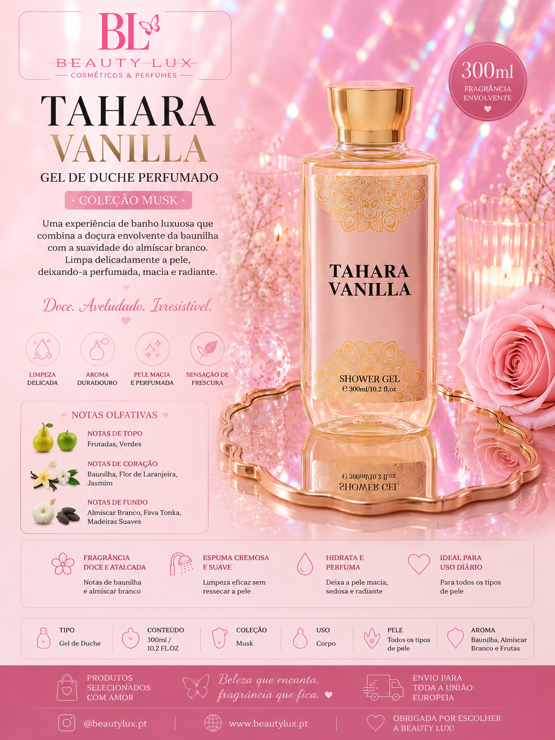 Gel de Duche Tahara Vanilla 300ML