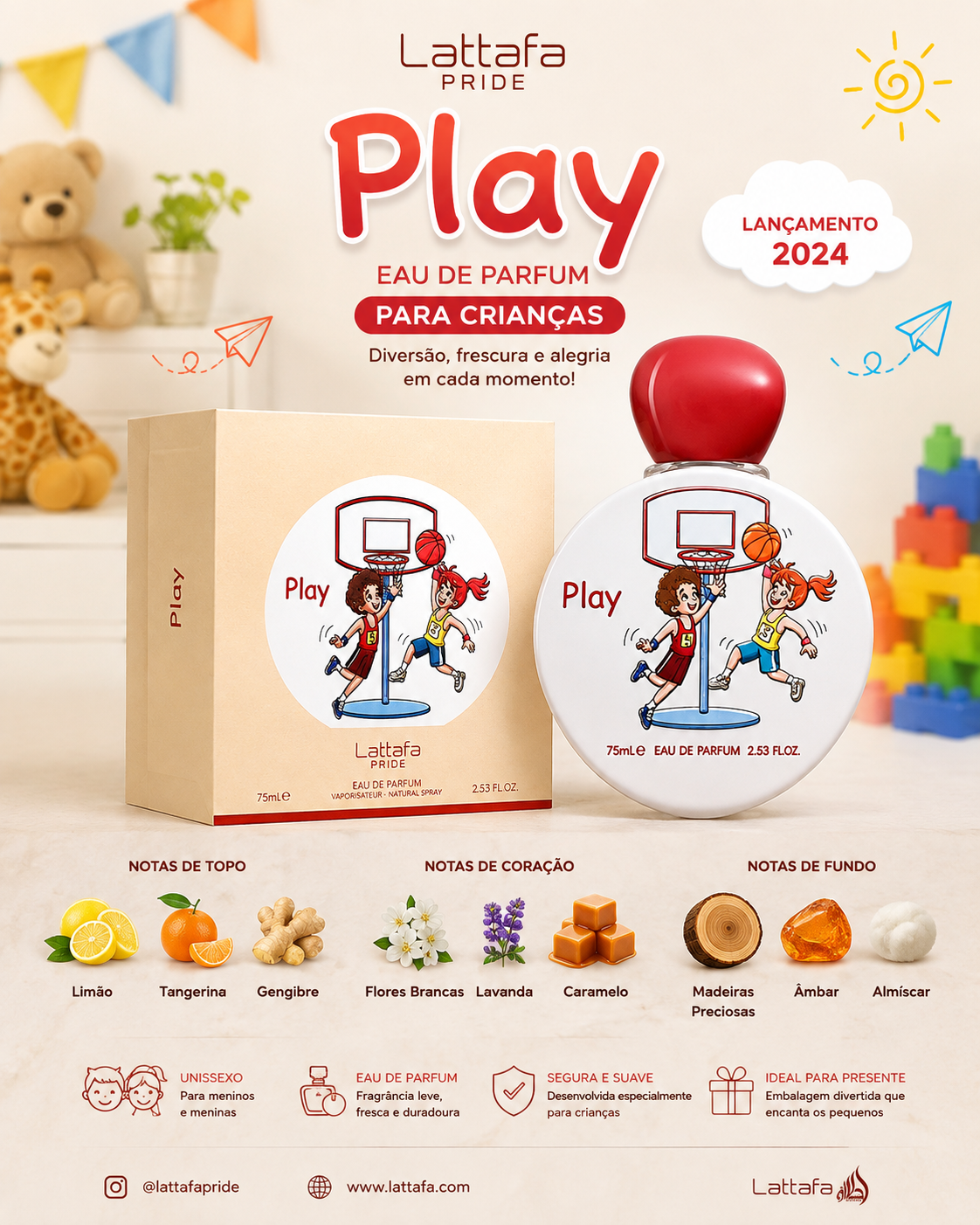 Perfume Criança Play Lattafa 75ML