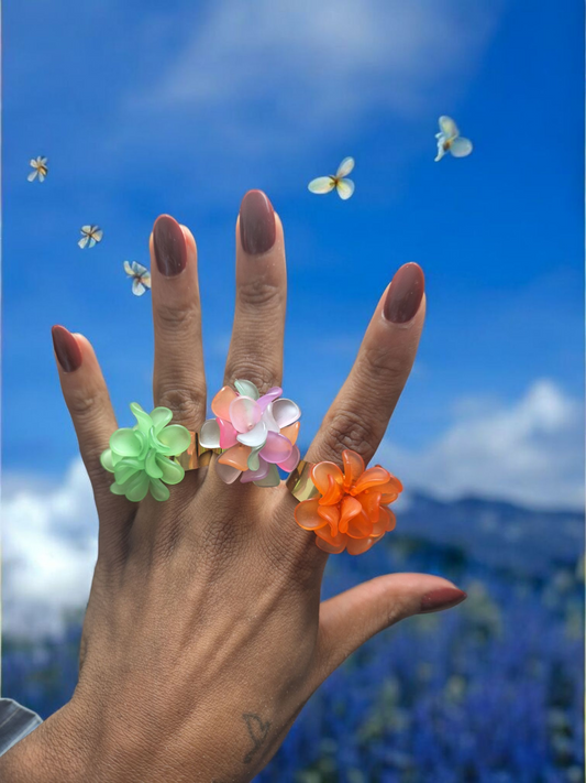 Bague fleur ajustable Acier inoxydable