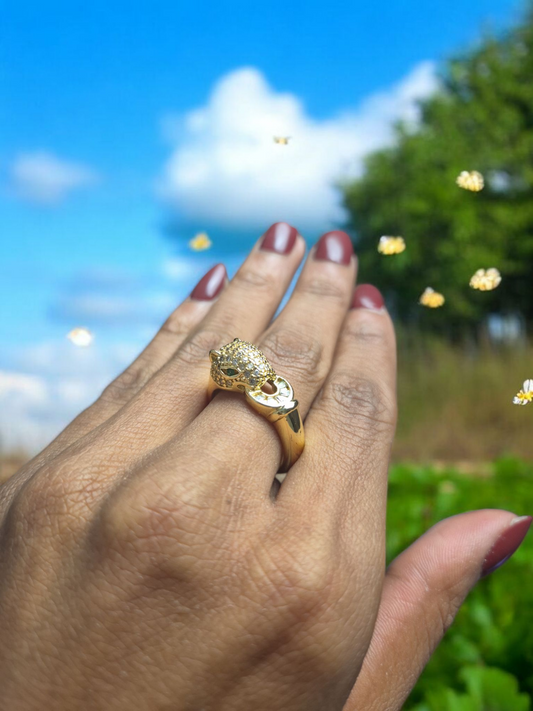 Bague snake avec strass cristal acier inoxydable ajustable